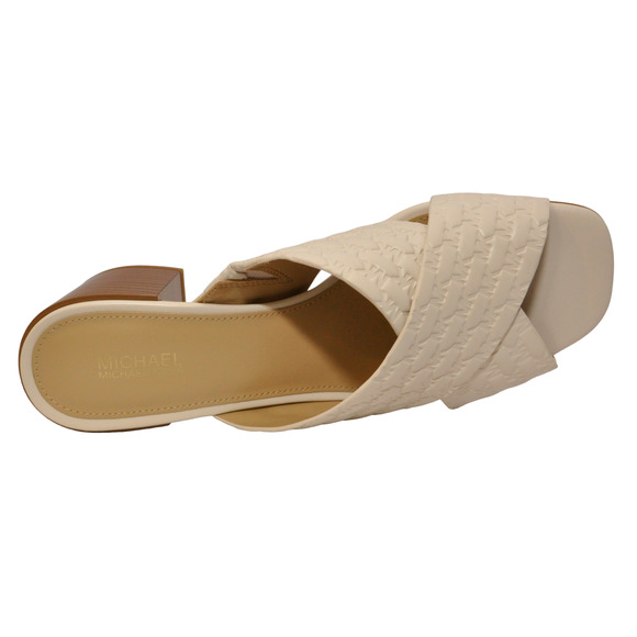 Michael Kors Colleen Mule Sandal MK Faux Leather Lt Cream 6.5/9.5/10 $175 Nib - Picture 6 of 7